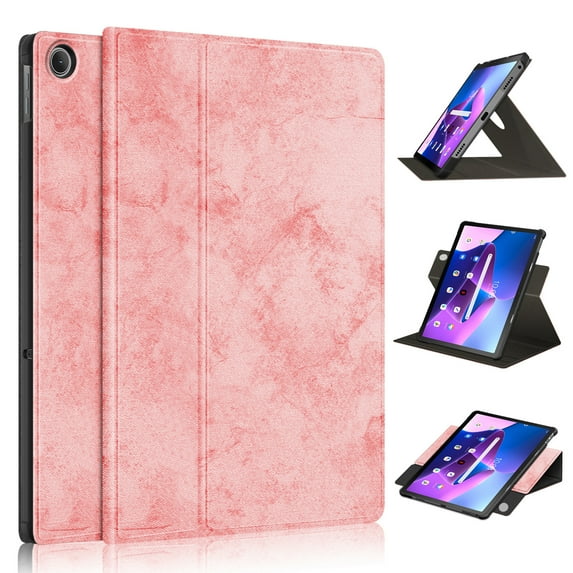 Dteck Case for Lenovo Tab M10 Plus 10.6 (3rd Gen) 2022,Premium PU Leather Folding Stand Cover, with Auto Wake&Sleep Rotating for Lenovo Tab M10 Plus 3 Generation 10.6 Inch Tablet, Pink
