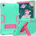 thumbnail image 1 of Dteck Case for Lenovo Tab M10 Plus 2022 10.6 inch, Heavy Duty Hybrid Shockproof Rugged Drop Protection Cover Built with Kickstand for Lenovo TB125FU/TB128FU/TB128XU Tablet, Mint+Rose, 1 of 9
