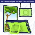 thumbnail image 1 of Dteck Case for Lenovo Tab M10 Plus 3rd Gen 10.6 inch 2022 TB-125F/128F,Heavy Duty Rugged Silicone Case Hand Grip Shockproof Armor Kickstand Cover with Shoulder Strap,Navy+Green, 1 of 8