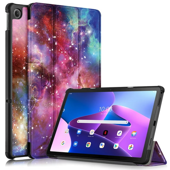 Dteck Case for Lenovo Tab M10 Plus 3rd Gen 10.6 inch 2022 TB-125F/128F,Magnetic PU Leather Folio Slim Lightweight Hard Shell Smart Protective Case Trifold Stand Cover,Galaxy
