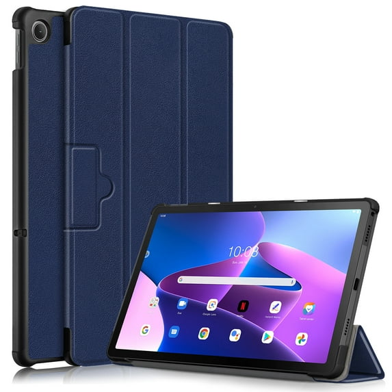 Dteck Case for Lenovo Tab M10 Plus 3rd Gen 10.6 inch 2022 TB-125F/128F,Magnetic PU Leather Folio Slim Lightweight Hard Shell Smart Protective Case Trifold Stand Cover,Darkblue