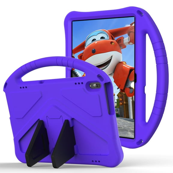 Dteck Case for Lenovo Tab M10 (TB-X605F) 10.1 Inch, Lenovo Tab P10 10.1" (TB-X705F /TB-X705L),Shockproof EVA Foam Kids Friendly Handle Lightweight Protective Shell Back Cover With Kickstand,Purple
