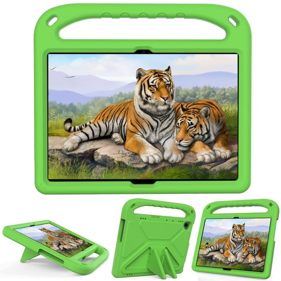 Dteck Case for Lenovo Tab M10 TB-X605F/X505 10.1 inch, Lenovo Tab P10 10.1" (TB-X705F /TB-X705L),Shockproof EVA Foam Kids Friendly Handle Lightweight Protective Shell Back Cover With Kickstand,Green
