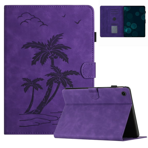 Dteck Case for Lenovo Tab M11 2024, Embossed PU Leather Flip Cover with Card Holder for Lenovo Tab M11 TB330FU/TB330XU 2024 Tablet, Auto Wake/Sleep,Purple