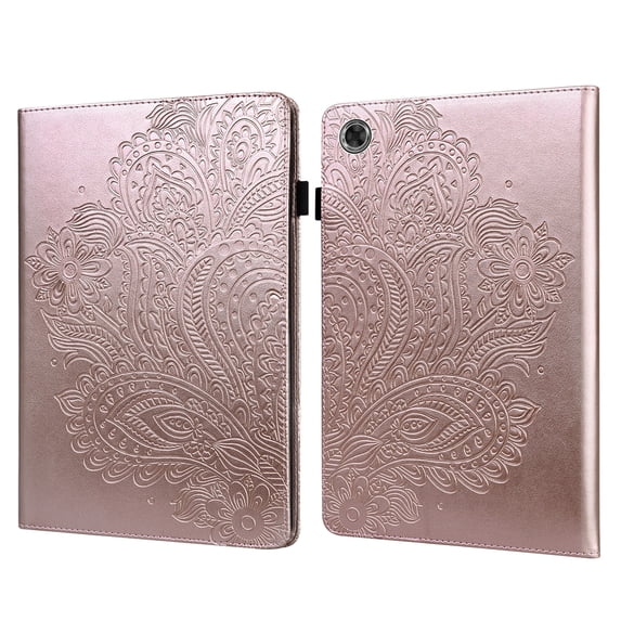 Dteck Case for Lenovo Tab M8 / Smart Tab M8 / Tab M8 FHD TB-8505F / TB-8505X (2019) 8.0-inch,Flower Patterned PU Leather Card Holder Wallet Kickstand Case Shockproof Rubber Hybrid Cover,Rosegold