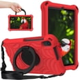 thumbnail image 1 of Dteck Case for Lenovo Tab M8 TB-8505 /TB-8705 /TB-8506（2021)/Lenovo Tab M8 TB-8505F/8505X (2019) 8-inch,Shockproof Rubber Rugged Case Kids Friendly Handle Kickstand with Shoulder Strap Cover,Red, 1 of 8