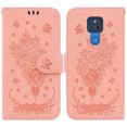 thumbnail image 1 of Dteck Case for Motorola Moto G Play 2021,Flower Embossed PU Leather Flip Wallet Card Kickstand with Wirst Strap Protection Cover.For Moto G Play 2021,Pink, 1 of 7