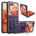 thumbnail image 1 of Dteck Case for Motorola Razr 2024,Shockproof Ring Stand Silicone+PC Case with Front Screen Protector Military-Grade Protection Cover for Motorola Razr 2024,Purple, 1 of 6