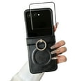 thumbnail image 1 of Dteck Case for Motorola Razr Ultra 2025 with Finger Ring Holder, Magnetic for Moto Razr Ultra 2025 Case with Screen Protector, Compatible with MagSafe, Slim Hinge Protective Phone Cover,Black, 1 of 6