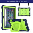 thumbnail image 1 of Dteck Case for All New Kindle Fire HD8/HD8 Plus (12th Generation 2022) 8 inch,Heavy Duty Rugged Silicone Case Hand Grip Shockproof Armor Kickstand Cover with Shoulder Strap,Navy/Green, 1 of 8