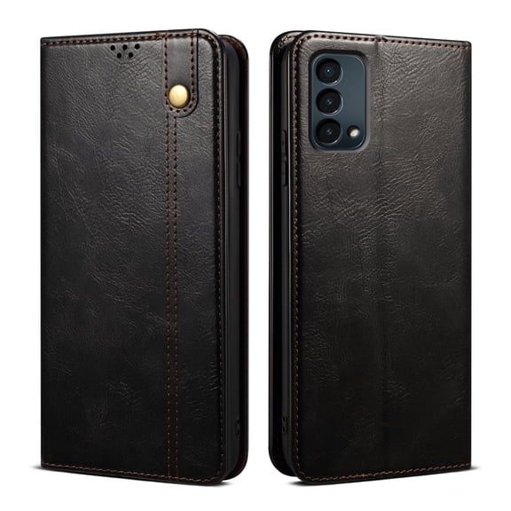 Dteck Case for OnePlus Nord N200 5G,Flip Fold PU Leather Wallet Case with Card Slot Holder & Stand Magnetic Closure Shockproof Protective Cover for OnePlus Nord N200 5G,Black