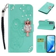 thumbnail image 1 of Dteck Case for OnePlus Nord N200 5G,Magnetic Bling Diamond Leather Card Holder Wallet Owl Pattern Case Kickstand Shockproof Protective Phone Cover with Wrist Strap,Green, 1 of 7