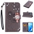 thumbnail image 1 of Dteck Case for OnePlus Nord N200 5G,Magnetic Bling Diamond Leather Card Holder Wallet Owl Pattern Case Kickstand Shockproof Protective Phone Cover with Wrist Strap,Gray, 1 of 7