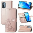 thumbnail image 1 of Dteck Case for OnePlus Nord N200 5G,Magnetic Four Leaf Clover Pattern Leather Card Holder Wallet Case Kickstand Shockproof Protective Phone Cover,Rosegold, 1 of 7