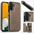 thumbnail image 1 of Dteck Case for Samsung A54 5G,Shockproof Rubber Embossed Flower Pattern Luxury PU Leather Card Holder Wallet Back Flip Kickstand Two Magnetic Clasp Cover for Samsung Galaxy A54 5G,Gray, 1 of 1