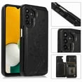 thumbnail image 1 of Dteck Case for Samsung A54 5G,Shockproof Rubber Embossed Flower Pattern Luxury PU Leather Card Holder Wallet Back Flip Kickstand Two Magnetic Clasp Cover for Samsung Galaxy A54 5G,black, 1 of 1