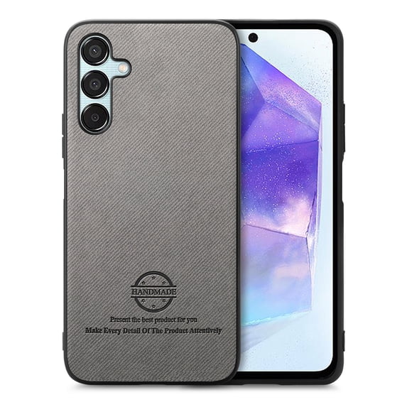 Dteck Case for Samsung Galaxy A05,Slim Premium Canvas Grain PU Leather,Soft TPU Bumper,Non-Slip Anti-Scratch Shock-Absorbent,Protective Phone Cover for Samsung Galaxy A05,Gray