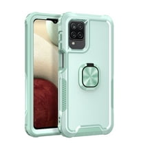 Dteck Case For Samsung Galaxy A12 6.5-inch,Shockproof Rubber Rugged Ring Holder Hybrid Dual Layer Protection Kickstand Case Cover for Galaxy A12,Green