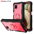 thumbnail image 1 of Dteck Case for Samsung Galaxy A12 6.5-inch,Shockproof Rugged Rubber Armor 3-Layer Protection Case Hybrid Hard PC Back With Ring Holder Kickstand Cover,Black+Rose, 1 of 6