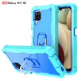 thumbnail image 1 of Dteck Case for Samsung Galaxy A12 6.5-inch,Shockproof Rugged Rubber Armor 3-Layer Protection Case Hybrid Hard PC Back With Ring Holder Kickstand Cover,Mint+Blue, 1 of 6