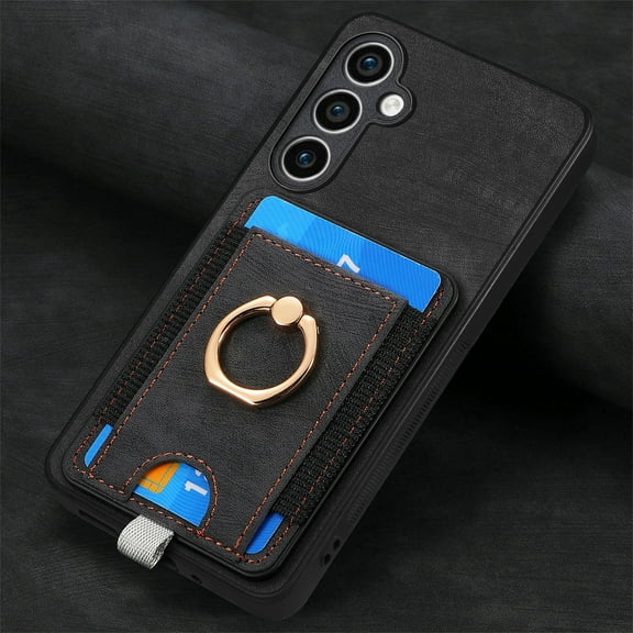 Dteck Case for Samsung Galaxy A13 5G with Stand,2 in 1 Detachable Magnetic Leather Card Slot Wallet Case Ring Holder Kickstand Protective Shockproof Back Cover for Galaxy A13 5G,Black