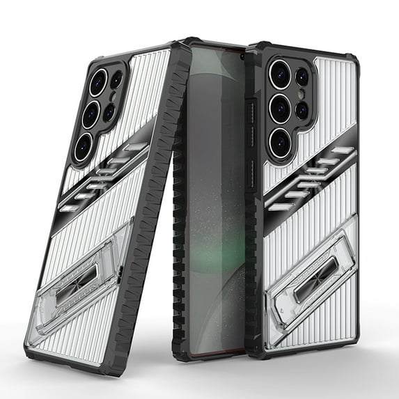 Dteck Case for Samsung Galaxy A14 5G with Built-in Invisible Bracket, Shockproof Anti-Fall Hybrid Non-Slip PC + TPU Dual Layer Protective Cover, Black