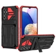 thumbnail image 1 of Dteck Case for Samsung Galaxy A15 5G with Detachable Card Holder Cover,Shockproof Rubber Kickstand Rugged Military Grade Protective Back Phone Case,Red, 1 of 9