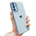 thumbnail image 1 of Dteck Case for Samsung Galaxy A15 5G, Luxury Electroplate Cute Side Love Heart Cover Full Camera Protection Soft Silicone Anti-Fingerprint Shockproof Cover,Blue, 1 of 5