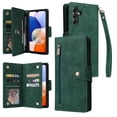 thumbnail image 1 of Dteck Case for Samsung Galaxy A15 5G,Magnetic Premium PU Leather Wallet Card Slots Case Zipper Flip Folio with Wrist Strap Kickstand Protective Cover for Galaxy A15,Green, 1 of 8