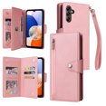 thumbnail image 1 of Dteck Case for Samsung Galaxy A15 5G,Magnetic Premium PU Leather Wallet Card Slots Case Zipper Flip Folio with Wrist Strap Kickstand Protective Cover for Galaxy A15,Rosegold, 1 of 8