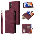 thumbnail image 1 of Dteck Case for Samsung Galaxy A16 5G with Card Slots,Magnetic Closure Leather Zipper Wallet Case Durable Flip Folio Kickstand Full Body Portection Cover Wrist Strap for Galaxy A15,Winered, 1 of 6