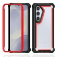 thumbnail image 1 of Dteck Case for Samsung Galaxy A21s,Shockproof Dual-Layer Protection Silicone+PC Case Heavy Duty Rugged Crystal Clear Back Cover for Samsung Galaxy A21s,Black+Red, 1 of 2