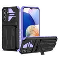 thumbnail image 1 of Dteck Case for Samsung Galaxy A25 5G with Detachable Card Holder Cover,Shockproof Rubber Kickstand Rugged Military Grade Protective Back Phone Case,Purple, 1 of 9
