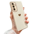 thumbnail image 1 of Dteck Case for Samsung Galaxy A25 5G, Luxury Electroplate Cute Side Love Heart Cover Full Camera Protection Soft Silicone Anti-Fingerprint Shockproof Cover,White, 1 of 6