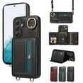 thumbnail image 1 of Dteck Case for Samsung Galaxy A25 5G Wallet Case, Crossbody Card Holder Purse with Lanyard for Women, 360° Ring Kickstand Magnetic Flip Leather Cover for Galaxy A25 5G,Black, 1 of 11