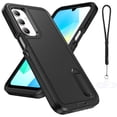 thumbnail image 1 of Dteck Case for Samsung Galaxy A26 5G with Built-in Kickstand, Heavy Duty Rugged Shockproof Protective Phone Cover with Lanyard Strap & Phone Tether Tab,Black, 1 of 7
