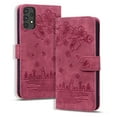 thumbnail image 1 of Dteck Case for Samsung Galaxy A32 5G 6.5 Inch,Drop Protection Magnetic Closure Folio Flip Holder Card Slots Embossed Leather Wallet Phone Case For Samsung Galaxy A32 5G,Red, 1 of 8