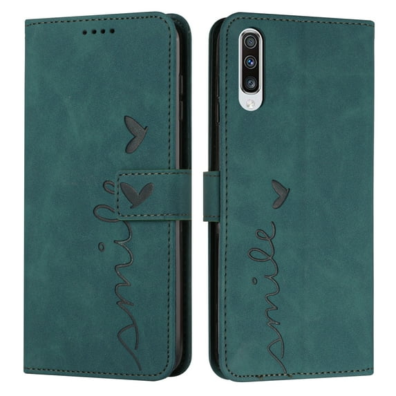 Dteck Case for Samsung Galaxy A50/A50s, Premium PU Leather Shockproof Wrist Strap Folio Flip Stand Magnetic Closure Business Money Pocket Wallet Phone Case Cover for Samsung A50/A50S 6.4", Green