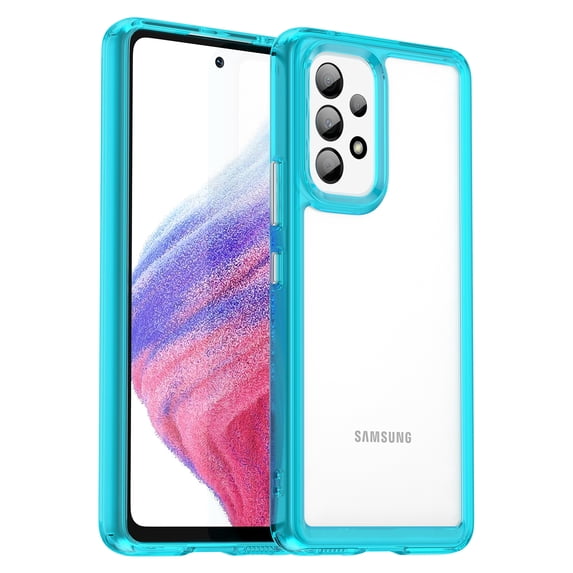 Dteck Case for Samsung Galaxy A53 5G 6.5 inch,Drop Protection Shockproof Bumper Hybrid TPU + Acrylic Transparent Back Slim Fit Protective Phone Cover,Skyblue