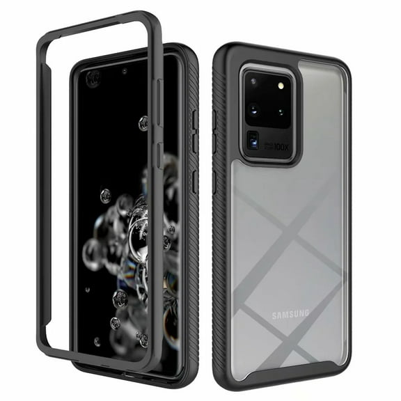 Dteck Case for Samsung Galaxy S20 6.2 inch, Shockproof Rubber Case Transparent Hard PC Back Phone Protective Slim Cover (Without Built-in Screen Protector) ,Black