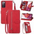 thumbnail image 1 of Dteck Case for Samsung Galaxy S20 FE 5G,Magnetic Leather 7 Card Slots Zipper Wallet Case Shockproof Rubber Kickstand Cover with Wrist Strap for Galaxy S20 FE, Red, 1 of 7