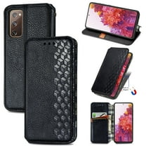 Dteck Case for Samsung Galaxy S20 FE(6.5 inches),Luxury Magnetic Leather Wallet Card Holder Flip Cover Protective Shockproof Kickstand S20 FE 5G Phone Case ,Black
