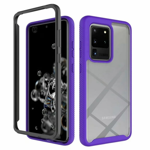 Dteck Case for Samsung Galaxy S20 Plus (S20+) 6.7 inch, Shockproof Rubber Case Transparent Hard PC Back Phone Protective Slim Cover (Without Built-in Screen Protector) ,Purple