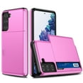 thumbnail image 1 of Dteck Case for Samsung Galaxy S21 Plus 6.7-inch,Shockproof Wallet Card Slot Holder Pocket Slide Slim Fit Dual Layer Soft TPU Hard PC Hybrid Protective Back Galaxy S21+ Cover,Pink, 1 of 6