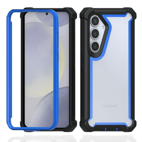 Dteck Case for Samsung Galaxy S21,Shockproof Dual-Layer Protection Silicone+PC Case Heavy Duty Rugged Crystal Clear Back Cover for Samsung Galaxy S21,Blue