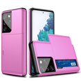 thumbnail image 1 of Dteck Case for Samsung Galaxy S21 Ultra 6.8-inch,Shockproof Wallet Card Slot Holder Pocket Slide Slim Fit Dual Layer Soft TPU Hard PC Hybrid Protective Back Cover,Pink, 1 of 6