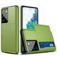 thumbnail image 1 of Dteck Case for Samsung Galaxy S21 Ultra 6.8-inch,Shockproof Wallet Card Slot Holder Pocket Slide Slim Fit Dual Layer Soft TPU Hard PC Hybrid Protective Back Cover,Green, 1 of 6