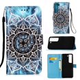 thumbnail image 1 of Dteck Case for Samsung Galaxy S22,Magnetic PU Leather Patterned Flip Kickstand Case With Wrist Strap Built-in Card Slots Cover for Galaxy S22 5G,Black Flower, 1 of 6