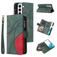 thumbnail image 1 of Dteck Case for Samsung Galaxy S22 Plus, Magnetic Wallet 9 Card Slots Premium Leather Zipper Wallet Purse Case Flip Kickstand with Wrist Strap Credit Cash Cover for Galaxy S22+ 5G,Green, 1 of 7