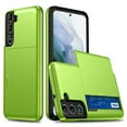 thumbnail image 1 of Dteck Case for Samsung Galaxy S22,Shockproof Wallet Card Slot Holder Pocket Slide Slim Fit Dual Layer Soft TPU Hard PC Hybrid Protective Back Cover for Galaxy S22 5G, Green, 1 of 6